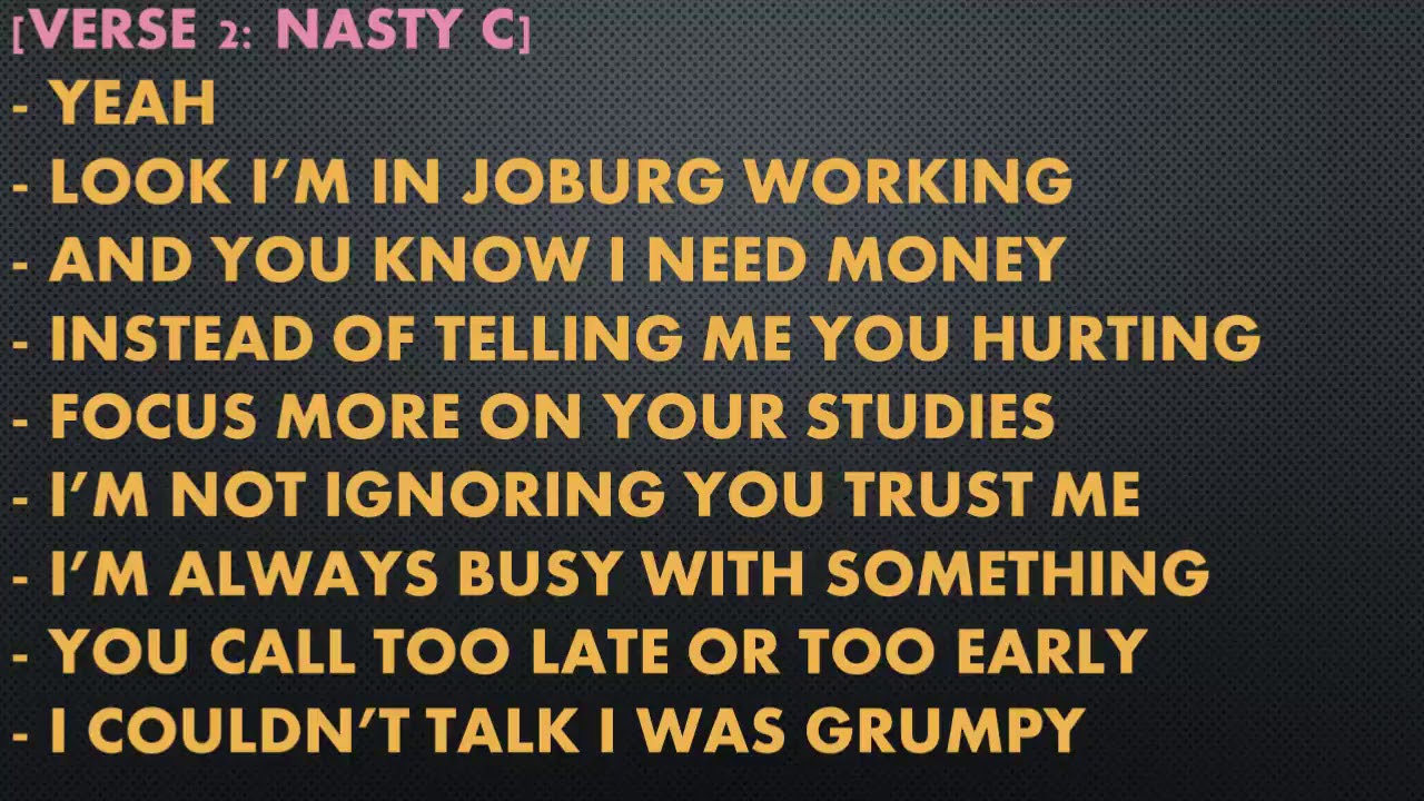 Nasty C - U Played Yourself Lyrics