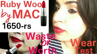 #MacRubyWoo |MAC Ruby Woo Retro matte lipstick swatch + demo|Wear test|Honest Review!