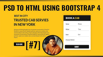 PSD to HTML convert with Bootstrap 4 step by step | Cab Section | Responsive Website [#7]