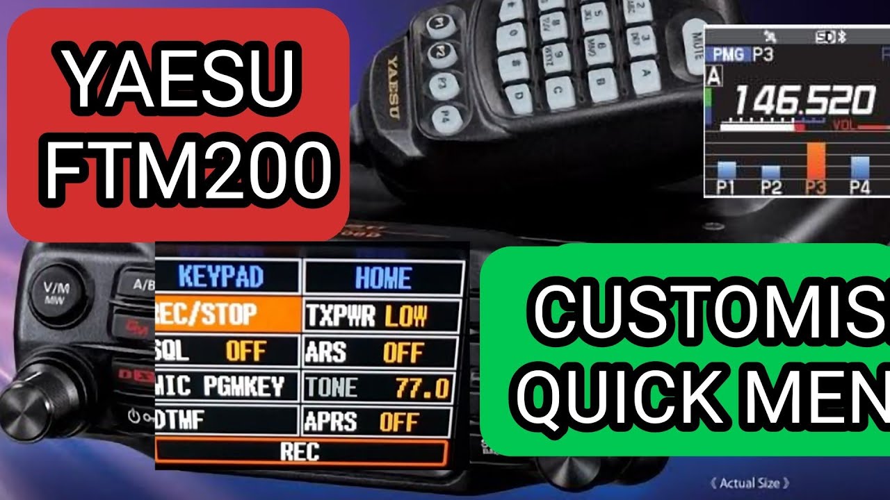 YAESU FTM200 Customise Quick Function Menu