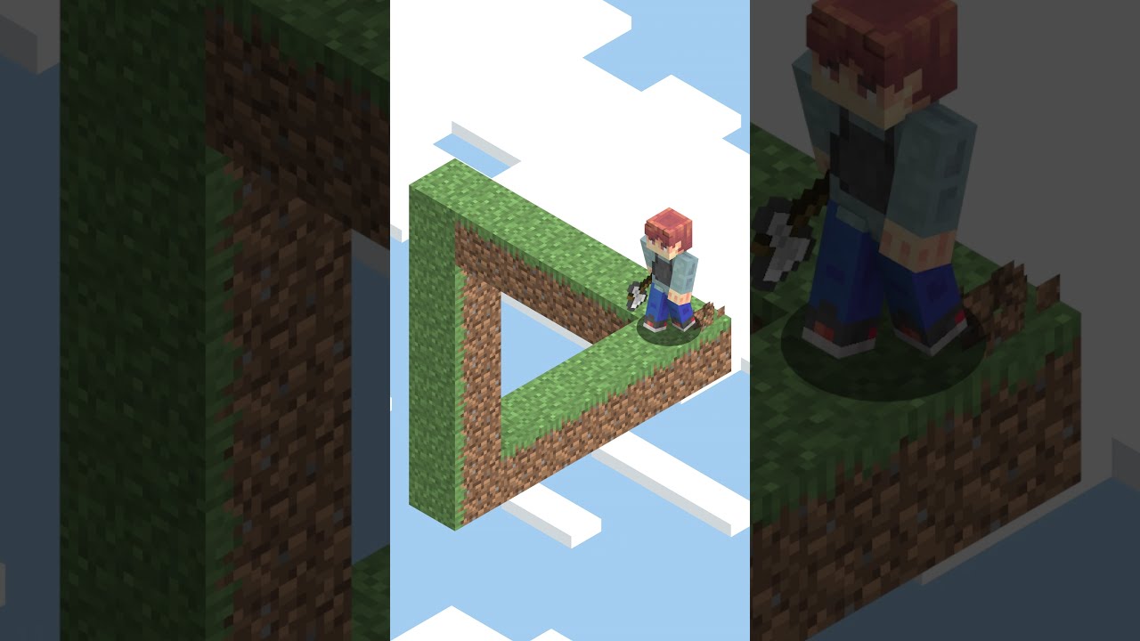 The Penrose Triangle Illusion Minecraft Animation