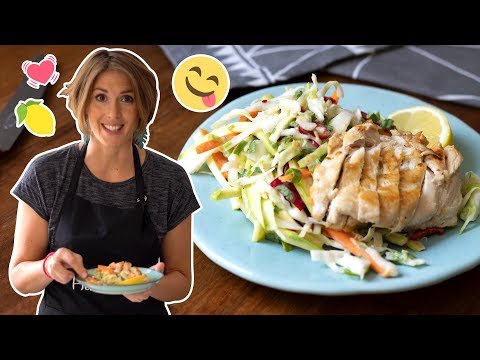 Chicken with Fresh Lemon Coleslaw | Low-Carb Recipe