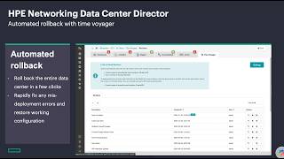 Demo: Automated rollback with time voyager, HPE Networking Data Center Director