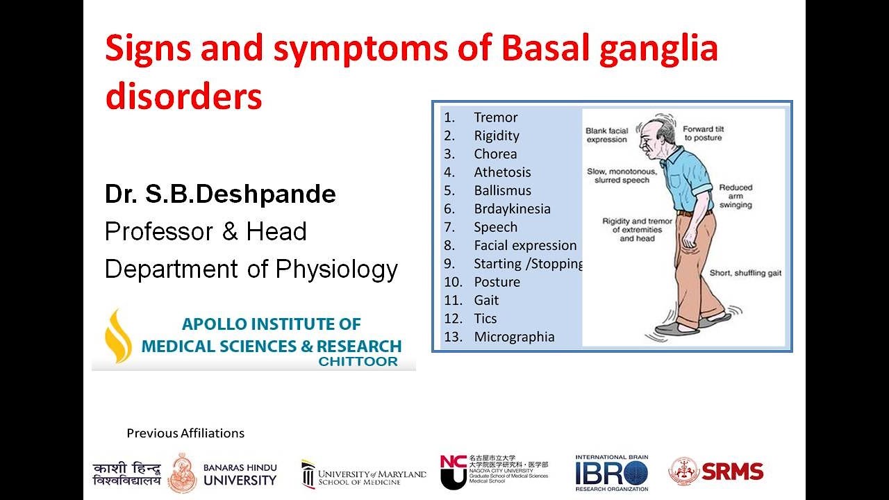 Signs and Symptoms of Basal ganglia Disorders by SB Deshpande YouTube