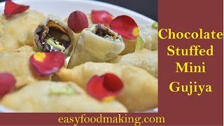 Chocolate Stuffed Gujiya | Festival Special Chocolate Gujiya Recipe |Chocolate Gujiya Recipe| गुजिया