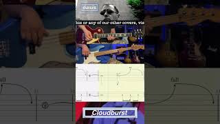 Cloudburst - Oasis - Lead Guitar & Bass Lesson - Cover - Rolling Tab - Noel Gallagher - Guigsy