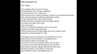 'Musee des Beaux Arts' poem analysis