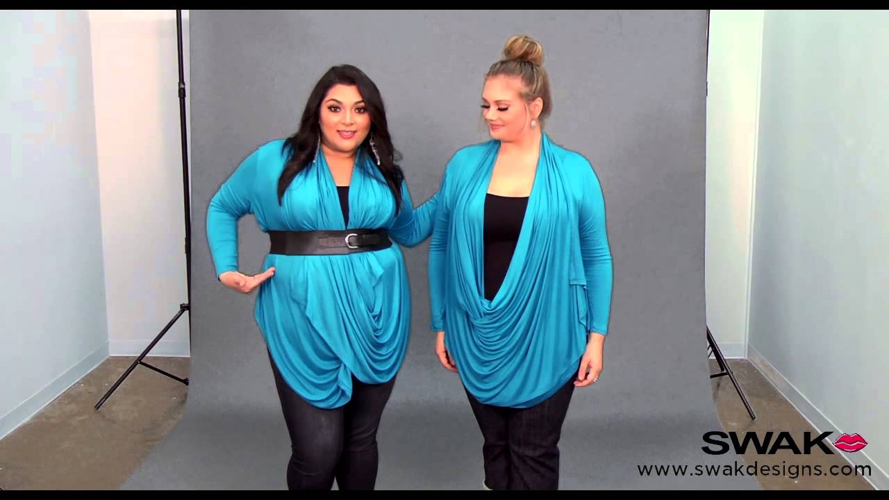 SWAK Designs Wrap 101 - The "Karen" Style for our Plus Size Eternity Convertible Cardigan