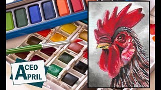 Realistic Rooster Painting ACEO