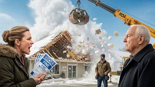 HOA Scammed Him Over Storm Damage, So He Used Their Own Crane To Drop Snow On Their Headquarters