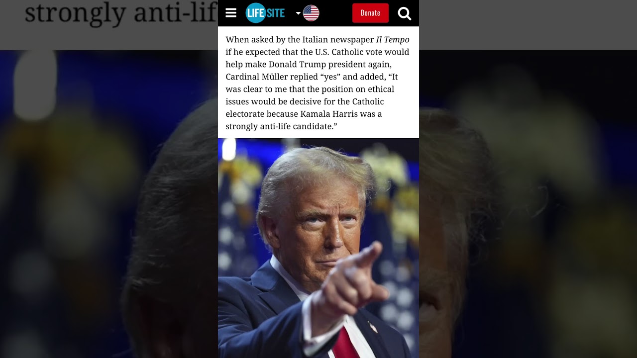 Cardinal Müller: Catholics Voted for Trump Because Harris Was a ‘Strongly Anti-Life Candidate’