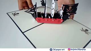 Tarjeta 3d pop up - Barco pirata