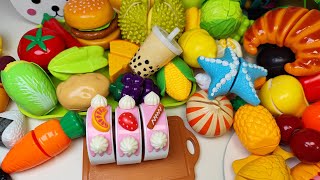 Satisfying fruit and vegetable slicing 🎧🍎🥝🍇🍉🥭🍅🍓🥦🍄#ASMR
