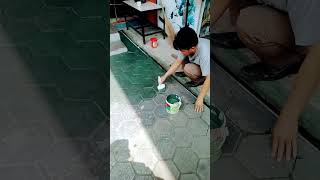 CARA EFEKTIF LAGI VIRAL MENGECAT HALAMAN PAVING BLOK shortvideo shortsvideo shor