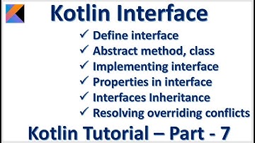 Kotlin Interface Abstract Method Class Properties Inheritance  :: ﻿Kotlin Tutorial – Part - 7
