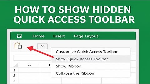 How to Show Hidden Quick Access Toolbar in Excel | How to Enable Quick Access Toolbar in Excel