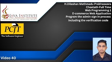 Web Programming 1| Task 40| eShop | 1st year | Java Institute | Dileshan