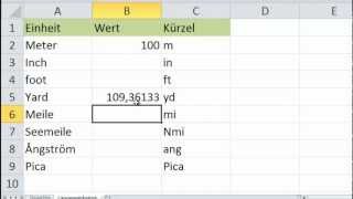 Excel - UMWANDELN von Längenmaßen - Umrechnung von Meter zu Yard, Feet,  Meile - YouTube