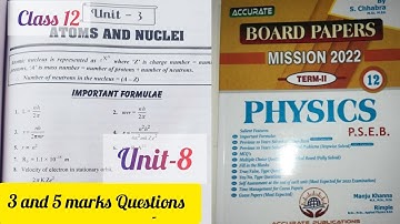 3 marks important questions | Unit-8 Atoms and nuclie #physics #unit8 #accurate #class12