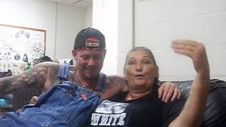 STEVE BRAGG and MAMIE WHITE at Steve's Tattoo,  Matewan WV