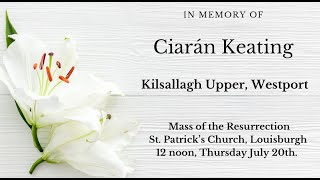 Funeral mass for Ciarán Keating,  Kilsallgh Upper, Westport, Co. Mayo
