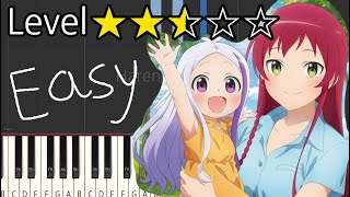 Mizukagami no Sekai - Hataraku Maou-sama!! Season 2 ED│Easy Piano Tutorial
