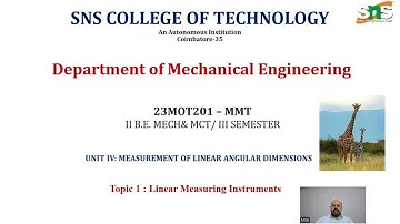 Linear measuring Instruments | Manufacturing and Measurement Techniques | SNS Institutions