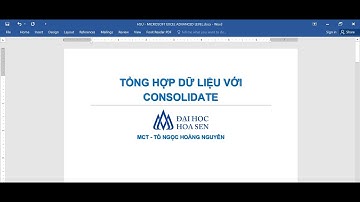 GDX | TỔNG HỢP DỮ LIỆU VỚI CONSOLIDATE