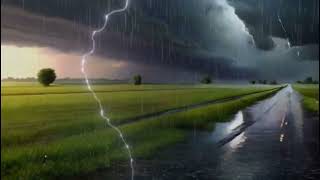 Thunderous Tranquility: Relaxing Rainstorm with Gentle Thunder Sounds
