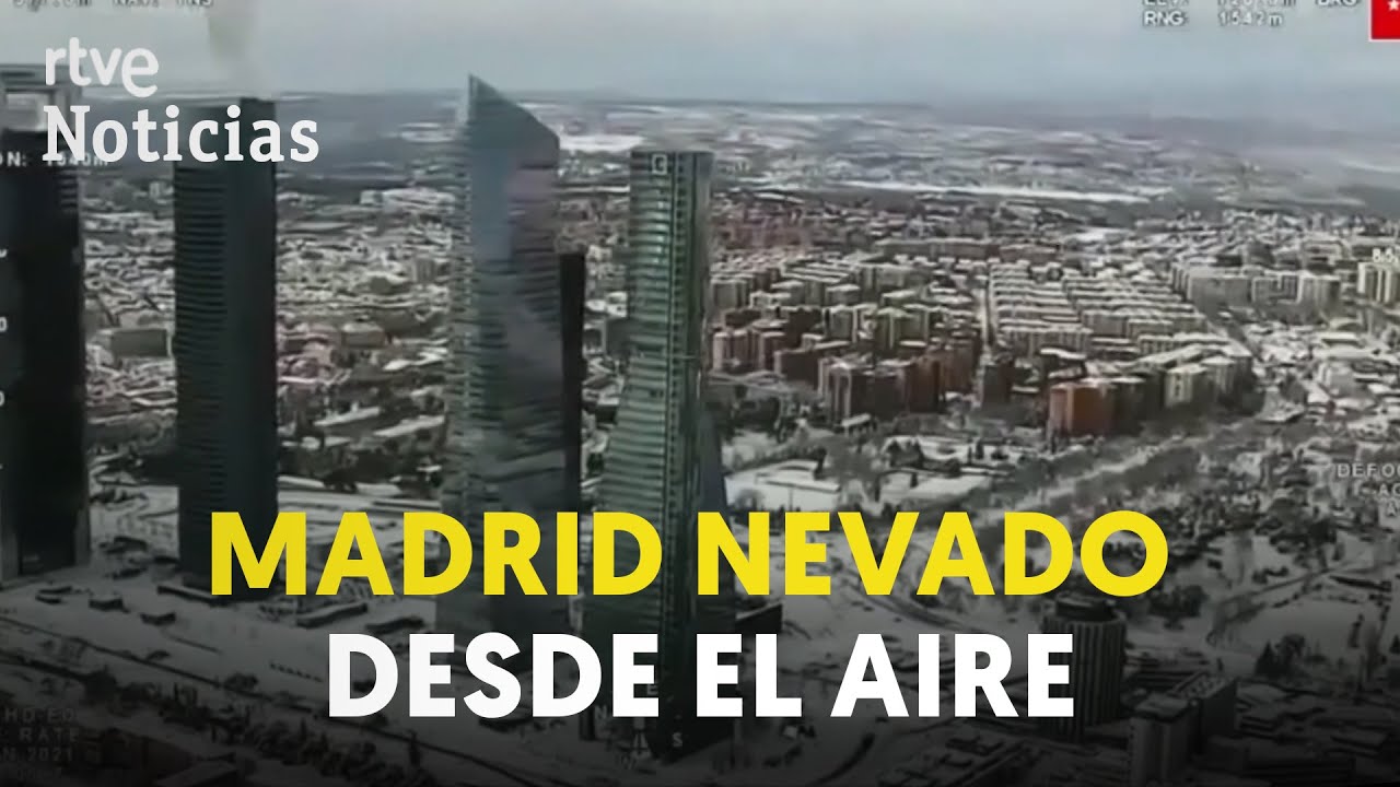 Lo que no has visto: la histórica NEVADA en MADRID, desde el AIRE