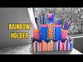 DIY Mini Rainbow Organizer | Cardboard Craft | Desk &amp; Stationery Storage Ideas