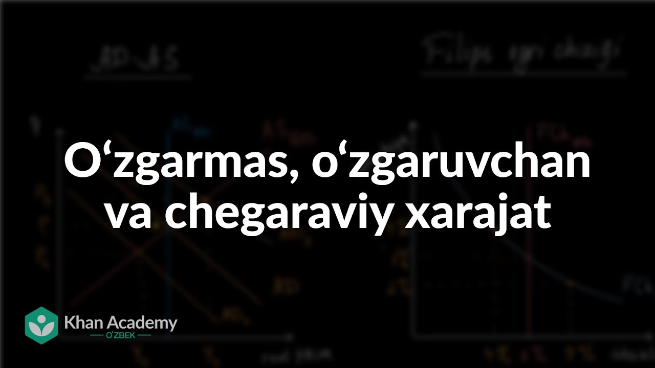 O‘zgarmas, o‘zgaruvchan va chegaraviy xarajat | Mikroiqtisodiyot