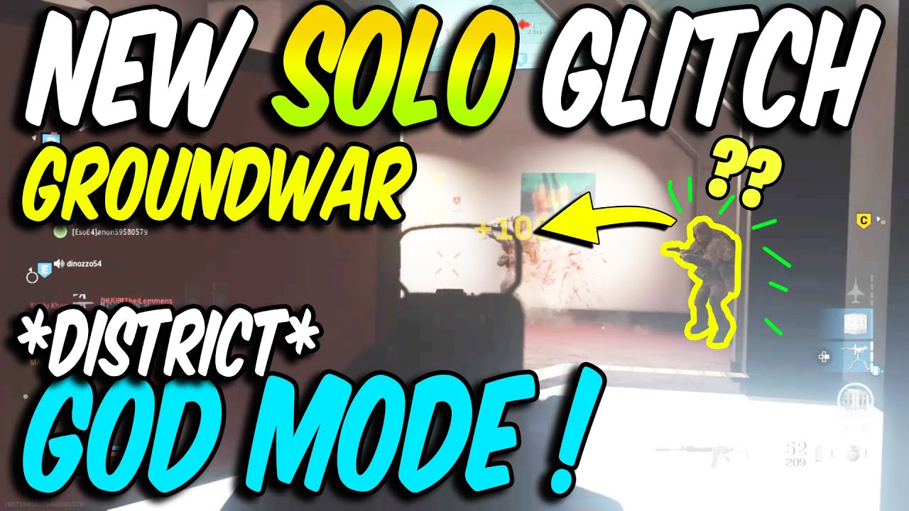 Modern Warfare Groundwar BEST Glitch *NEW* SOLO GOD-MODE GLITCH District EASY NUKES PS4 XB1 PC 1.19