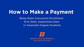 How to Make a Payment  - Boise State 15.SS.AD