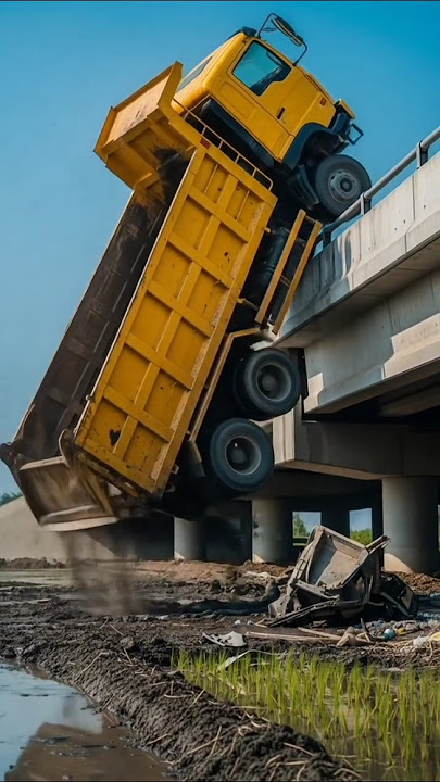 Truk Oleng Dump Truck Pasir Aksi Jumping Berusaha Naik ke Jembatan !! #trukoleng #dumptruck #truck