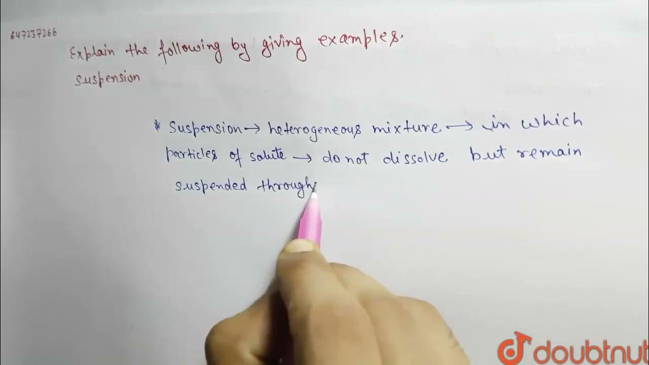 Explain the following by giving examples. suspension CLASS 9 IS
