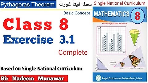 Class 8 Exercise 3.1 SNC PCTB Maths Ex 3.1 Pythagoras Theorem in Urdu Hindi Sir Nadeem Munawar