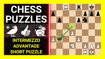 Chess Puzzles to Practice. Themes: Intermezzo, Advantage, Short puzzle. Learn Chess