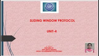 SLIDING WINDOW PROTOCOL/UNIT-4