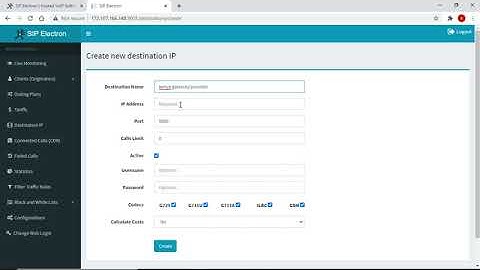 How to create destination IP on SIPElectron.com soft-switch