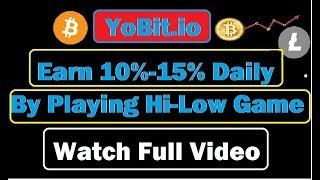 Yobit Io Bitcoin Exchange High Low Dice Game Profit Upto 10 50 Daily For Risktakers Youtube Yobit Io Bitcoin Exchange High Low Dice Game Profit Upto 10 50 Daily For Risktakers Youtube