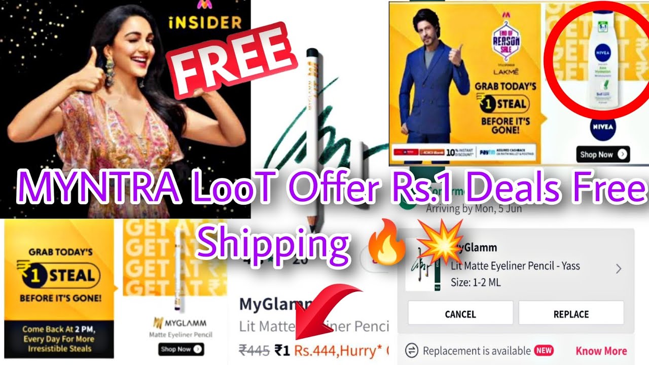🤍MYNTRA LooT Offers Rs.1 Products With Free Shipping And FREE Myntra