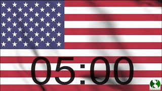 5 Minutes Timer USA Flag (Waving)