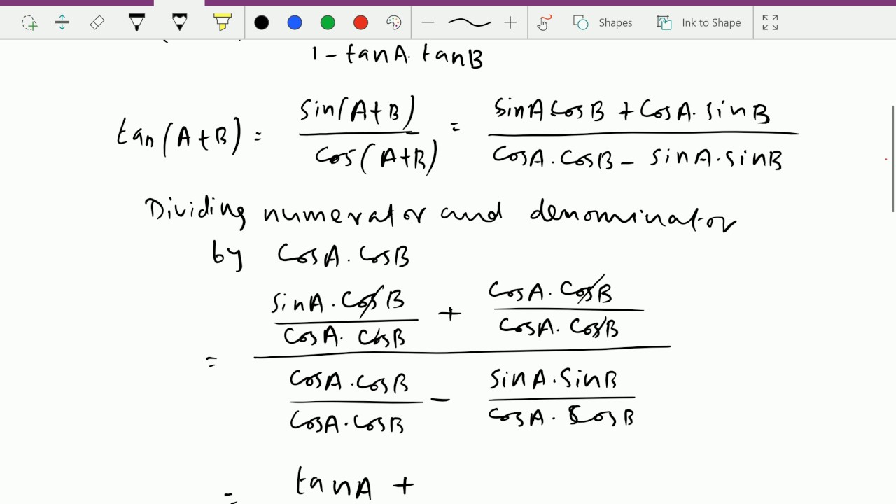 Trigonometry Tan A B And Cot A B Formulae Proof 30 YouTube Trigonometry Tan A B And Cot A B Formulae Proof 30 YouTube