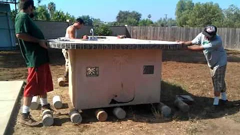 How to move bbq island by hand