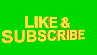 FREE HD Green Screen 3D  LIKE & SUBSCRIBE  in Yellow Block Letters. (NO copyright video).