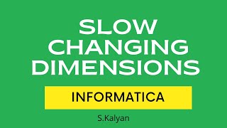 Slow Changing Dimensions Types, Data warehousing concepts