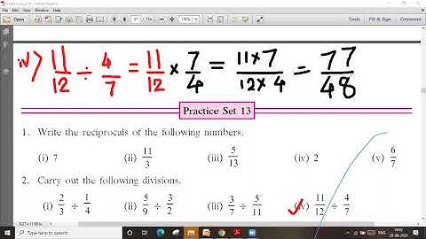 Operations on Fractions # Practice set 13 # std 6 # revision # lecture video