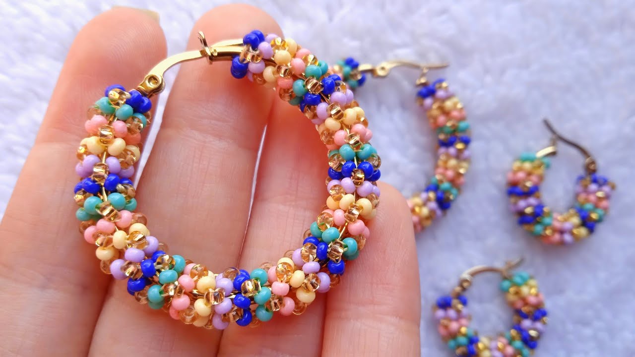 💫Argollas/Candongas/Arracadas tejidas con mostacillas| SIN ALAMBRE NI CROCHET!  @CitadinaCraft