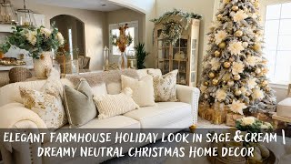 Elegant Farmhouse Holiday Look in Sage & Cream | Dreamy Neutral Christmas Home Decor screenshot 1